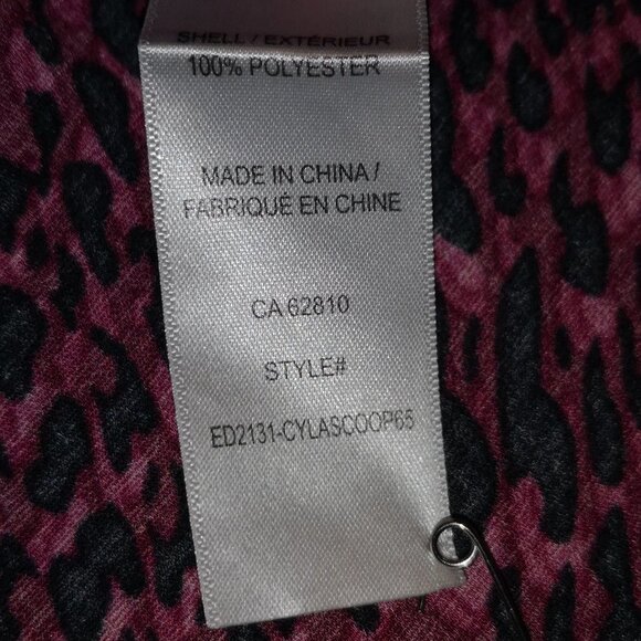 Ricki's Ladies Short Sleeves Pink & Black Print Blouse - Picture 5 of 7